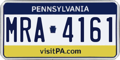 PA license plate MRA4161