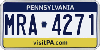PA license plate MRA4271