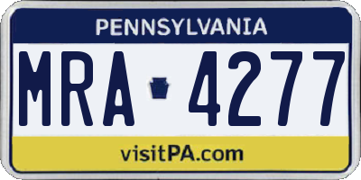 PA license plate MRA4277
