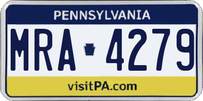 PA license plate MRA4279