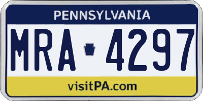 PA license plate MRA4297