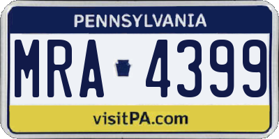 PA license plate MRA4399