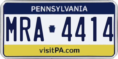 PA license plate MRA4414
