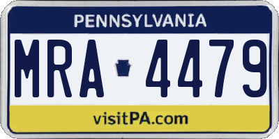 PA license plate MRA4479