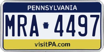 PA license plate MRA4497