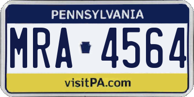 PA license plate MRA4564