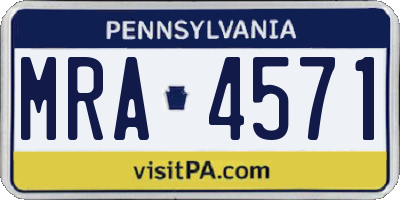 PA license plate MRA4571