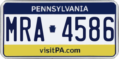PA license plate MRA4586