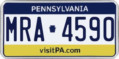 PA license plate MRA4590