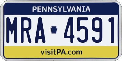 PA license plate MRA4591