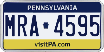PA license plate MRA4595