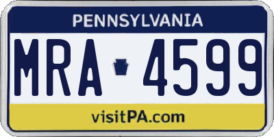 PA license plate MRA4599