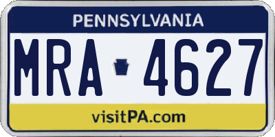 PA license plate MRA4627