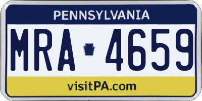 PA license plate MRA4659