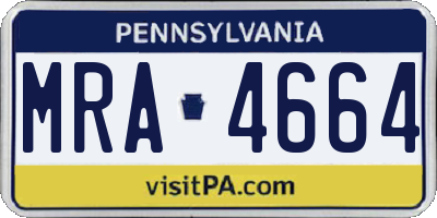PA license plate MRA4664