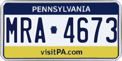 PA license plate MRA4673