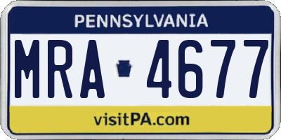 PA license plate MRA4677