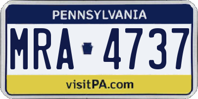 PA license plate MRA4737