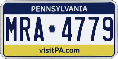 PA license plate MRA4779