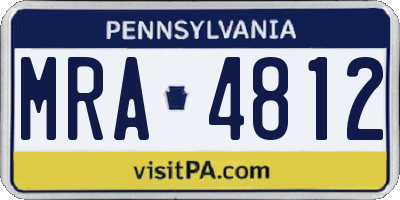 PA license plate MRA4812