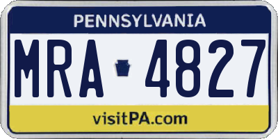 PA license plate MRA4827