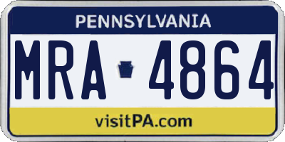 PA license plate MRA4864