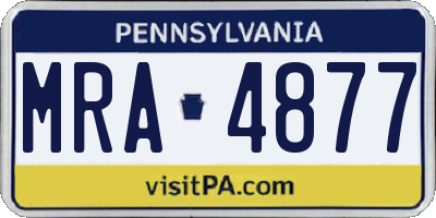 PA license plate MRA4877