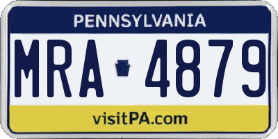 PA license plate MRA4879