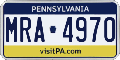 PA license plate MRA4970