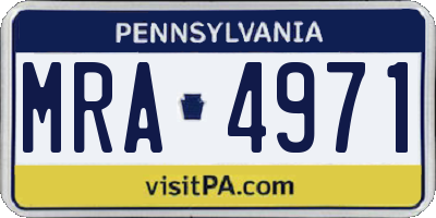 PA license plate MRA4971