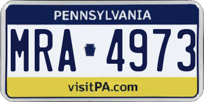 PA license plate MRA4973