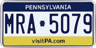 PA license plate MRA5079