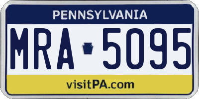 PA license plate MRA5095