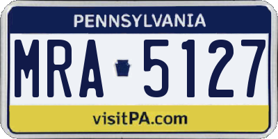 PA license plate MRA5127