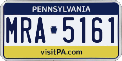 PA license plate MRA5161