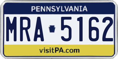 PA license plate MRA5162