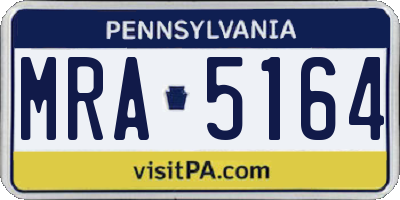 PA license plate MRA5164
