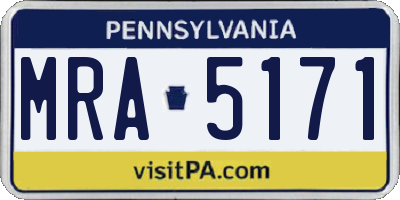 PA license plate MRA5171