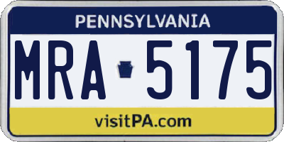 PA license plate MRA5175