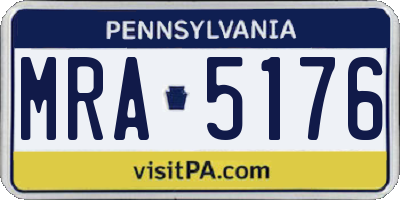 PA license plate MRA5176