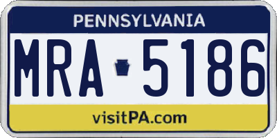 PA license plate MRA5186