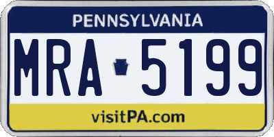 PA license plate MRA5199