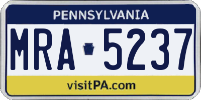 PA license plate MRA5237