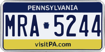 PA license plate MRA5244