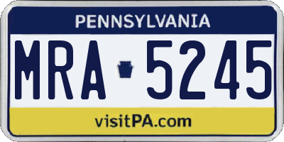 PA license plate MRA5245