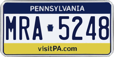 PA license plate MRA5248