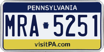 PA license plate MRA5251