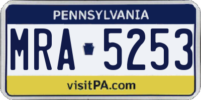 PA license plate MRA5253