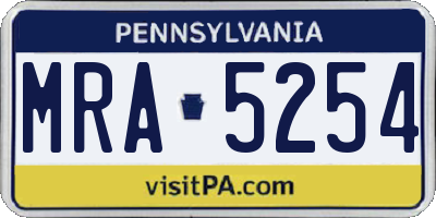 PA license plate MRA5254