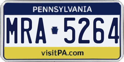 PA license plate MRA5264